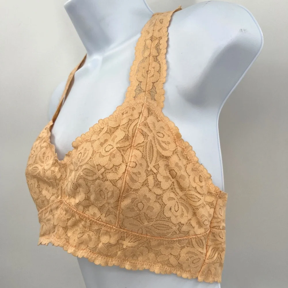 NWT Intimately‎ Free People Galoon Lace Bralette Tank Goldenrod Yellow Size M